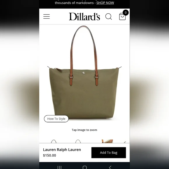 Ralph Lauren Tote Bag with leather straps R$150 - Picture 1 of 10